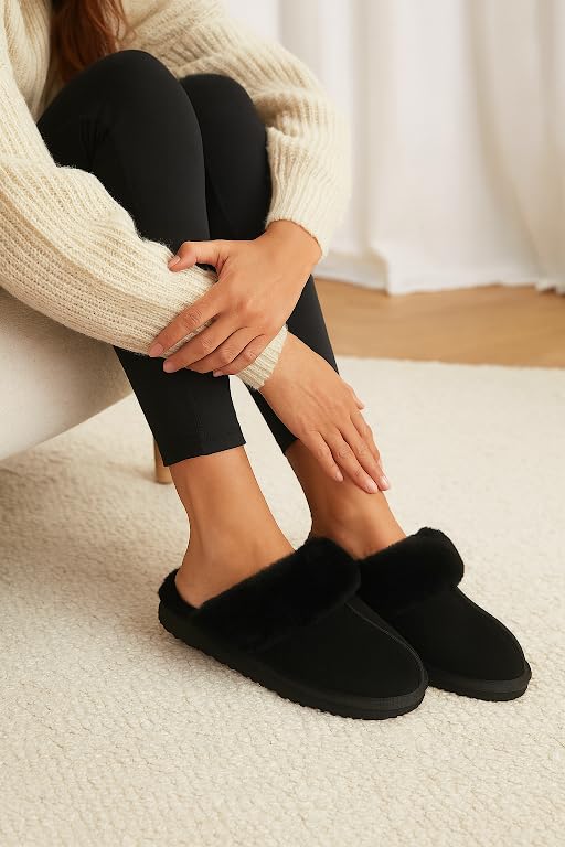 Project Cloud Women's | Shearling & Fuzzy Slippers for Women | Clogs & Mules | Memory Foam | Non-Slip - Henka