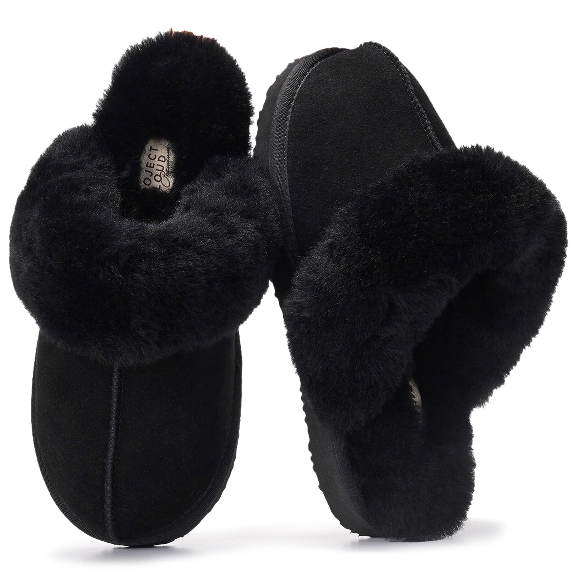 Project Cloud Women's | Shearling & Fuzzy Slippers for Women | Clogs & Mules | Memory Foam | Non-Slip - Henka