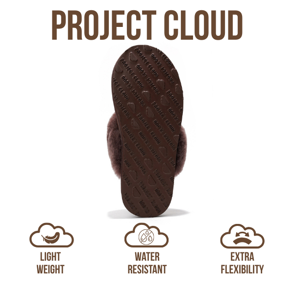 Pantuflas Henka de Project Cloud: gamuza auténtica con comodidad de piel de oveja. 