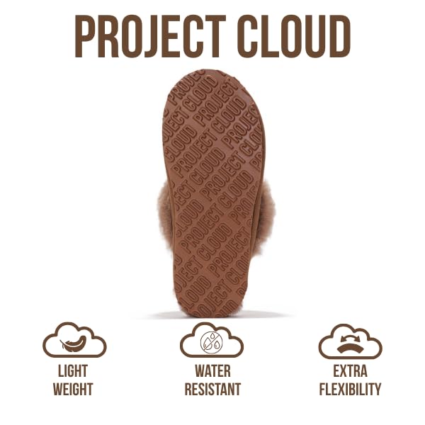 Pantuflas Henka de Project Cloud: gamuza auténtica con comodidad de piel de oveja. 