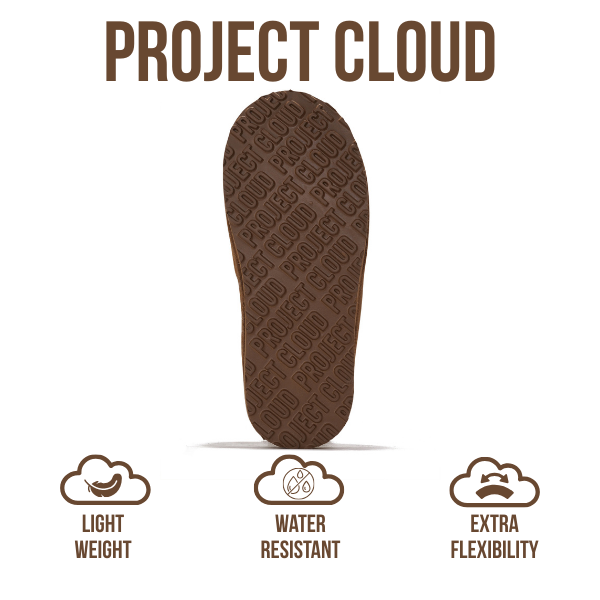 Pantuflas Henka de Project Cloud: gamuza auténtica con comodidad de piel de oveja. 