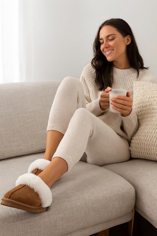 Project Cloud Women's | Shearling & Fuzzy Slippers for Women | Clogs & Mules | Memory Foam | Non-Slip - Henka