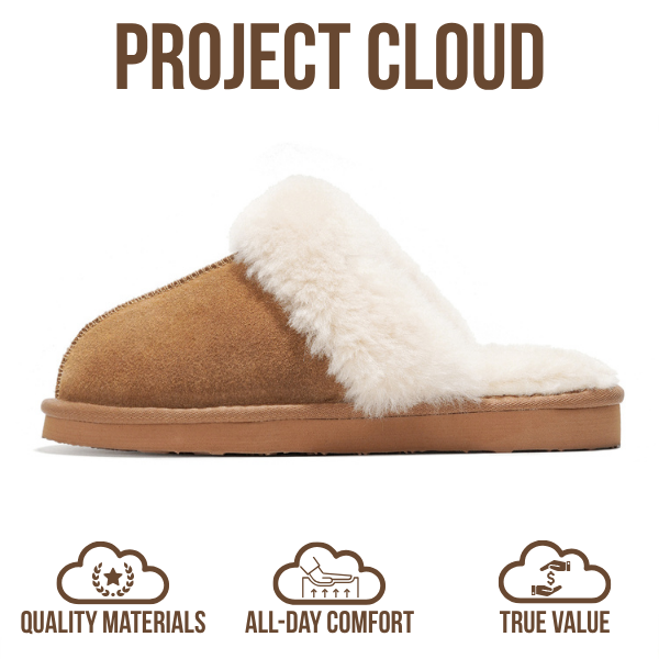 Project Cloud | "Henka" Shearling Slippers for Women | Clogs & Mules | Memory Foam | Non-Slip