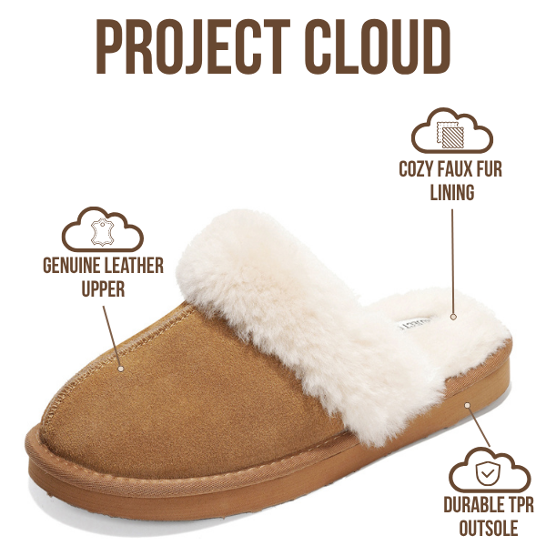 Project Cloud | "Henka" Shearling Slippers for Women | Clogs & Mules | Memory Foam | Non-Slip