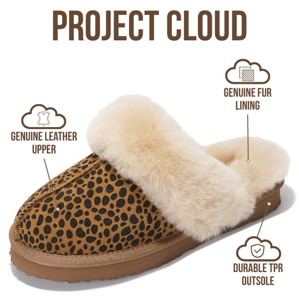 Pantuflas Henka de Project Cloud: gamuza auténtica con comodidad de piel de oveja. 
