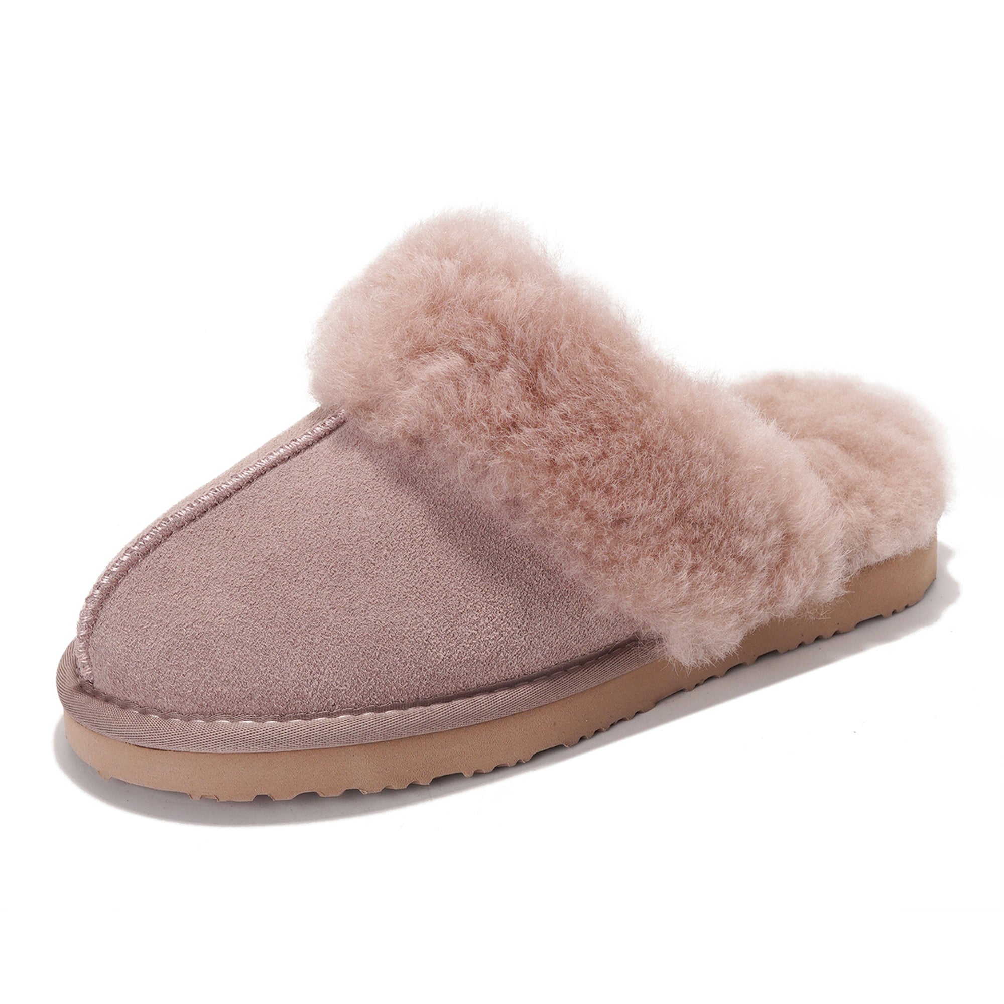 Pantuflas Henka de Project Cloud: gamuza auténtica con comodidad de piel de oveja. 