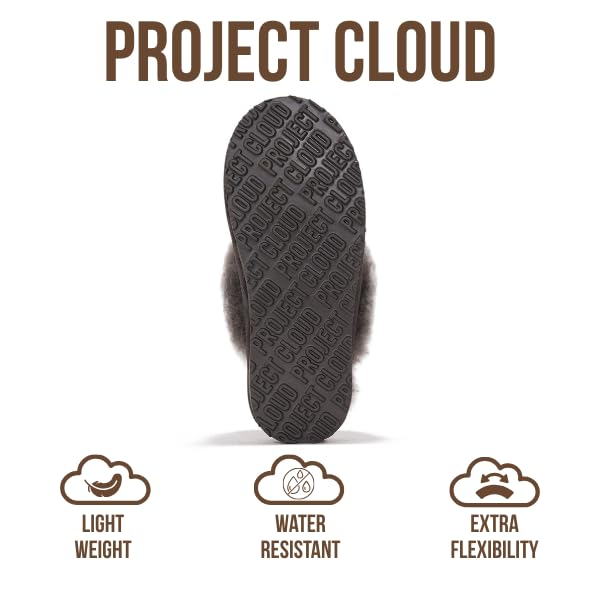 Pantuflas Henka de Project Cloud: gamuza auténtica con comodidad de piel de oveja. 