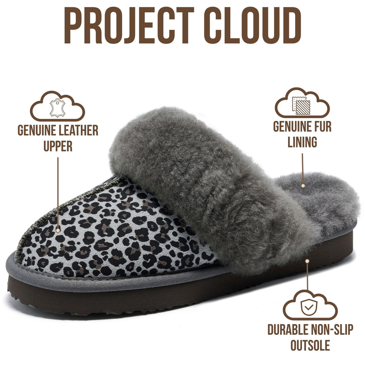 Project Cloud Women's | Shearling & Fuzzy Slippers for Women | Clogs & Mules | Memory Foam | Non-Slip - Henka - Project Cloud - Clogs -Shop Project Cloud premium footwear Now!