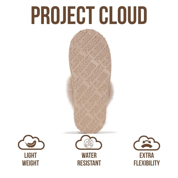 Pantuflas Henka de Project Cloud: gamuza auténtica con comodidad de piel de oveja. 
