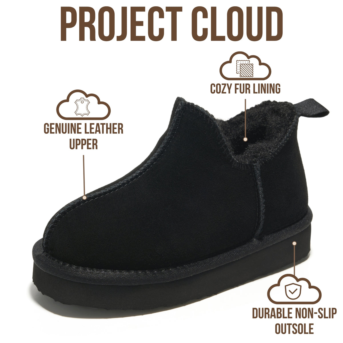 Project Cloud Kids | 100% Genuine Leather Boots for Girls & Boys | Memory Foam Insole | Lightweight | Non-Slip - Henley Kids