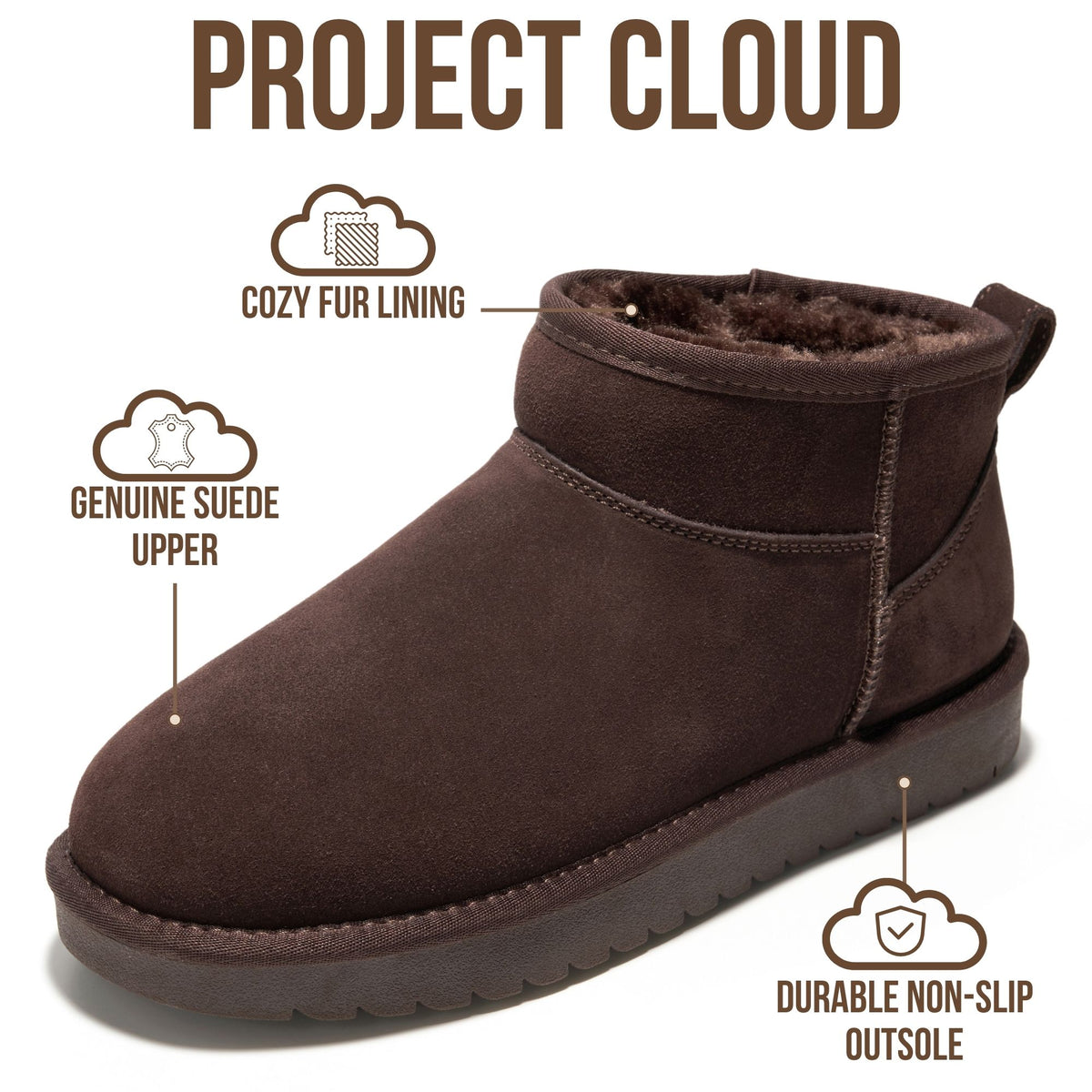 Project Cloud Women's |  100% Genuine Suede Ankle Boots | Water Resistant | Memory Foam| Lightweight | Non-Slip - Hippy - Project Cloud - Boots -Shop Project Cloud premium footwear Now!