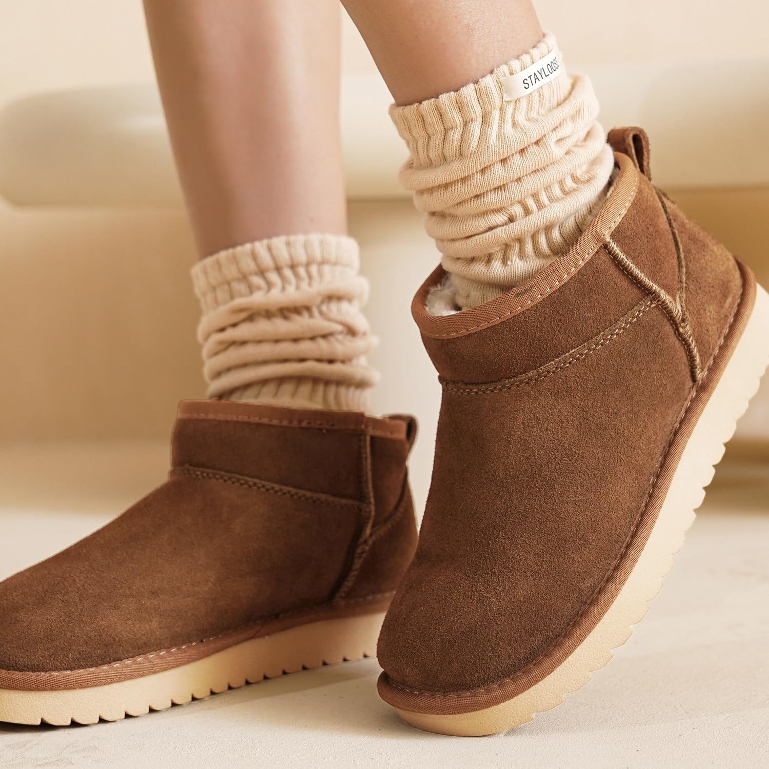 Project Cloud Women's |  100% Genuine Suede Ankle Boots | Water Resistant | ProjectPlush | Lightweight | Non-Slip - Hippy