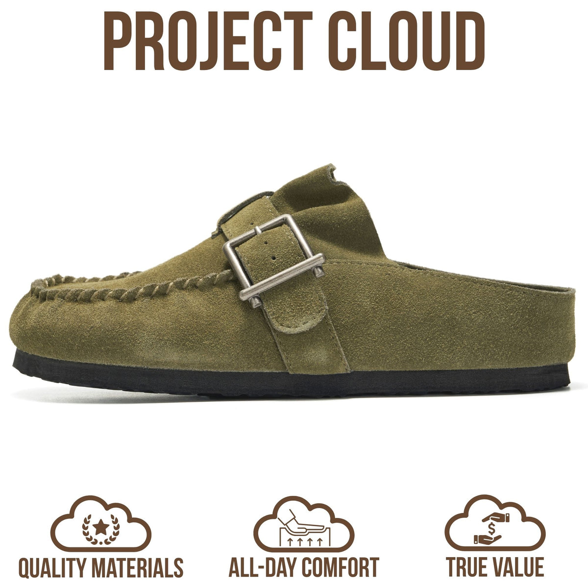 Project Cloud Women's | 100% Genuine Leather Clogs for Women | Memory Foam | Lightweight | Non-Slip - Holland