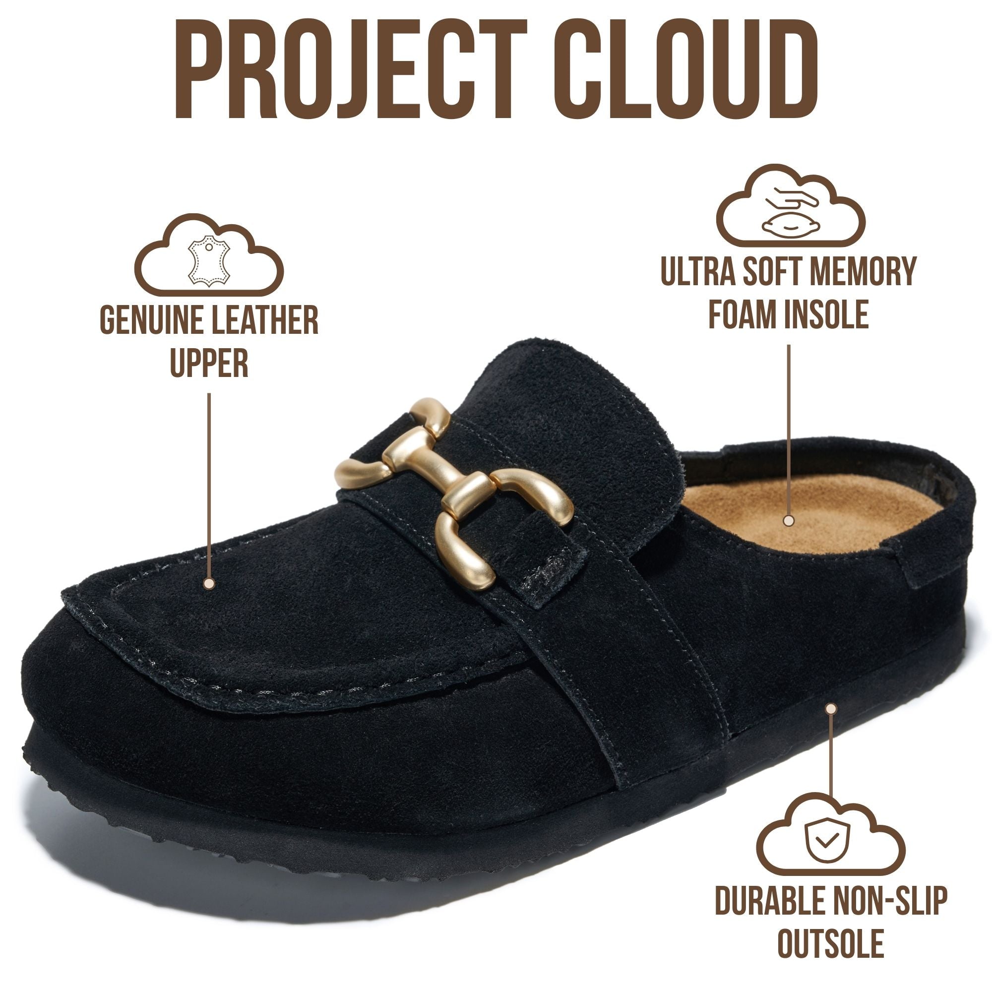 Project Cloud Women's | 100% Genuine Leather Loafers | Lightweight | Non-Slip - Holly