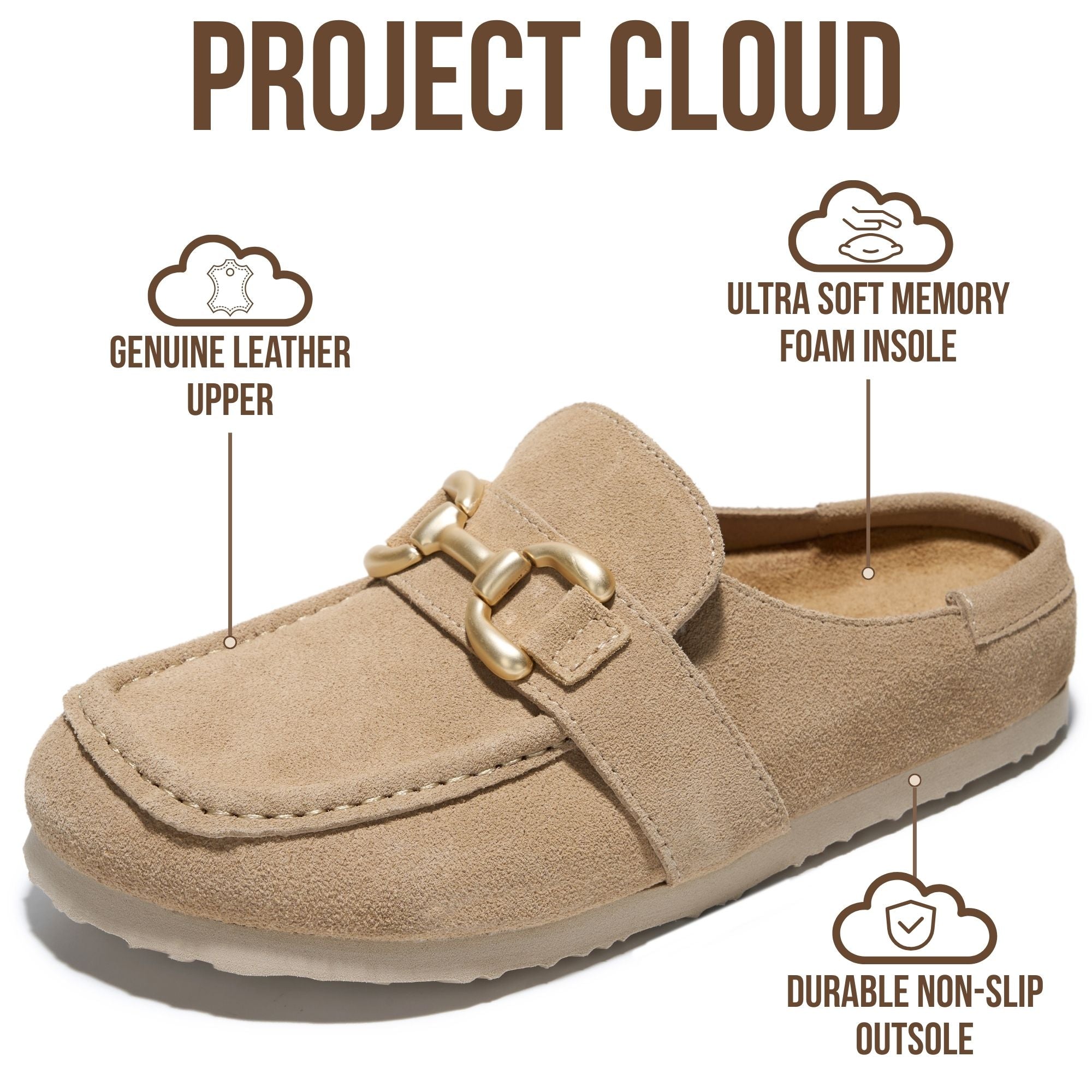 Project Cloud Women's | 100% Genuine Leather Loafers | Lightweight | Non-Slip - Holly