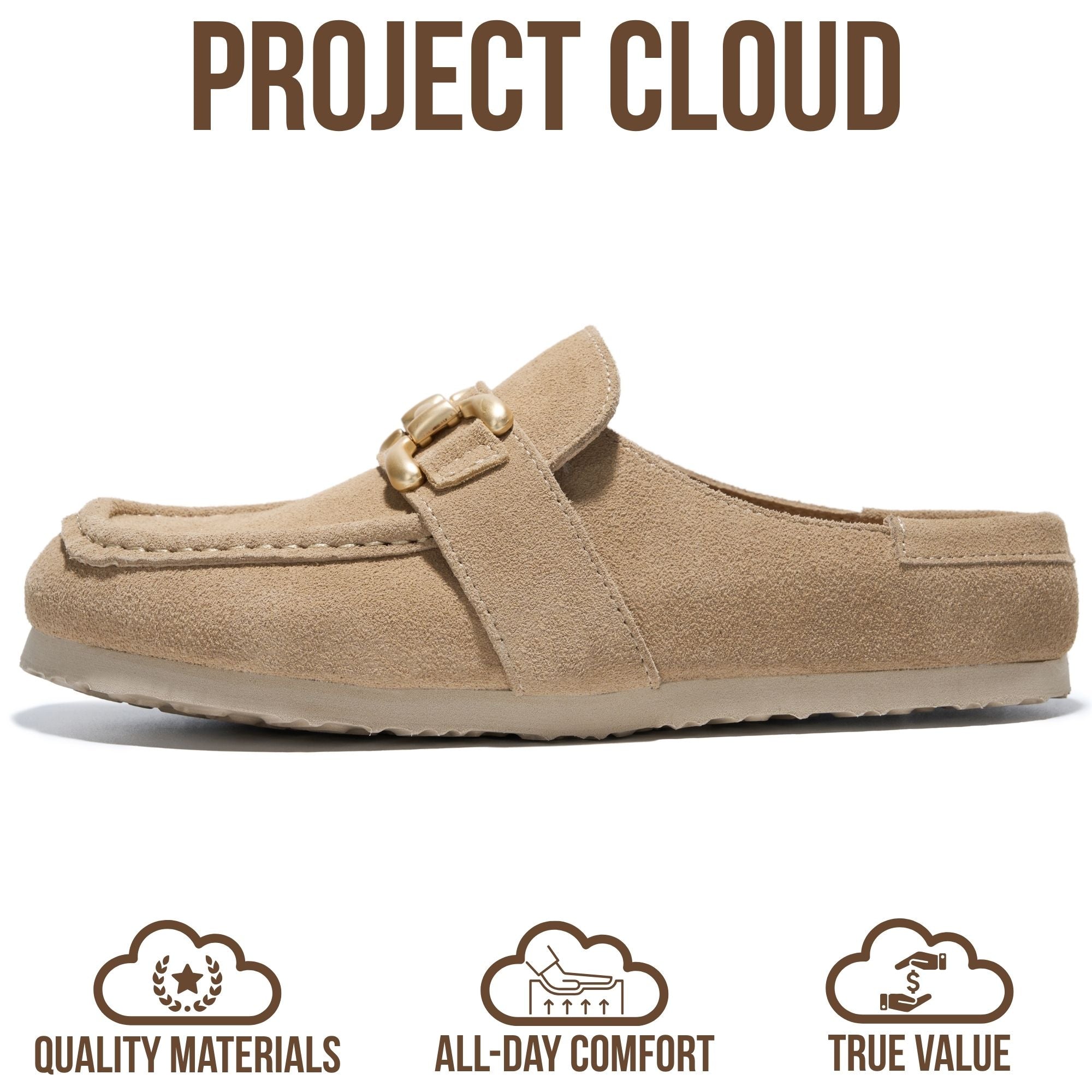Project Cloud Women's | 100% Genuine Leather Loafers | Lightweight | Non-Slip - Holly