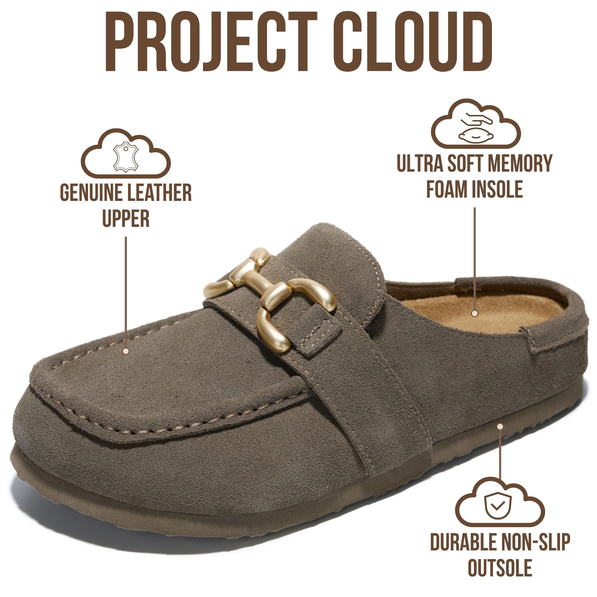 Project Cloud Women's | 100% Genuine Leather Loafers | Lightweight | Non-Slip - Holly