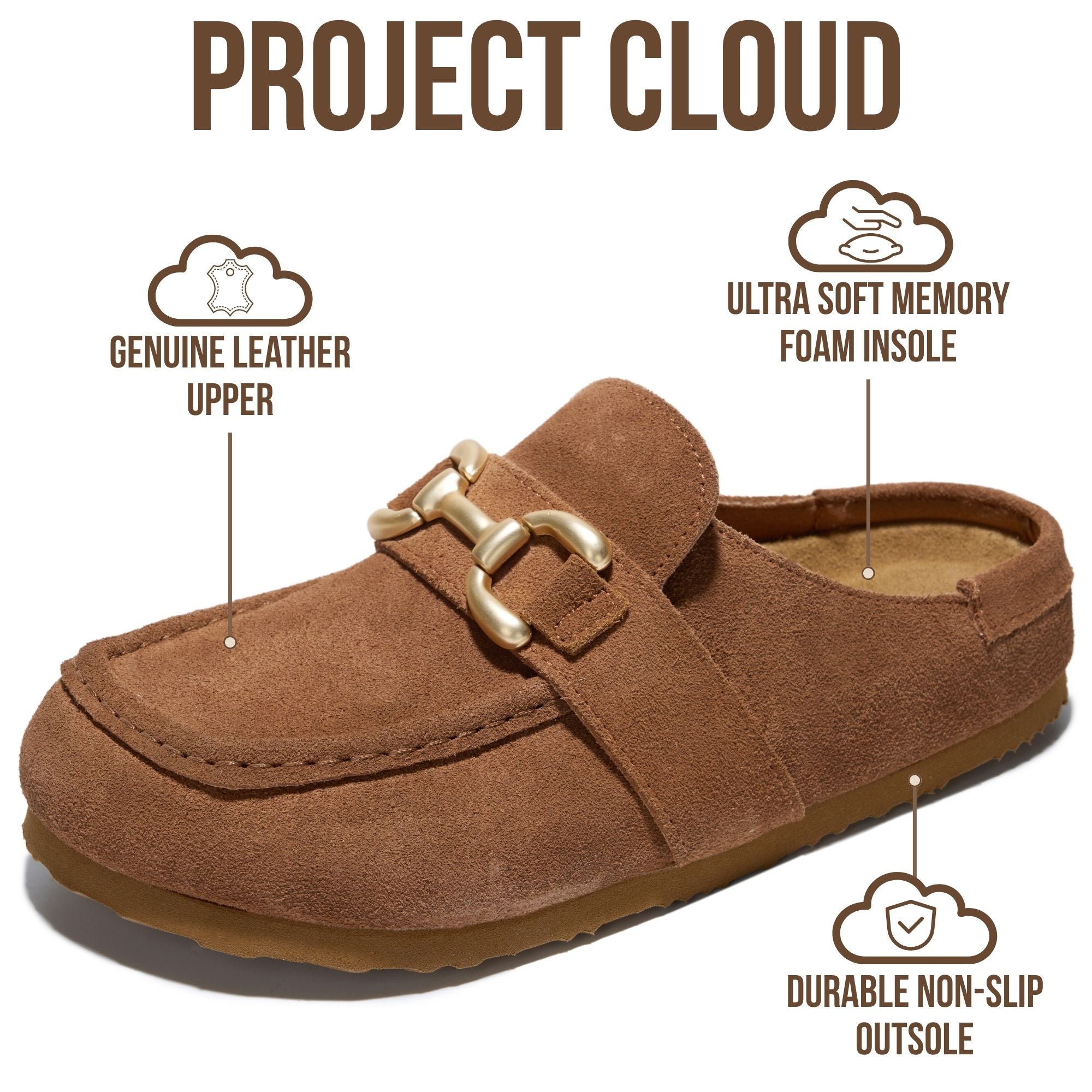 Project Cloud Women's | 100% Genuine Leather Loafers | Lightweight | Non-Slip - Holly