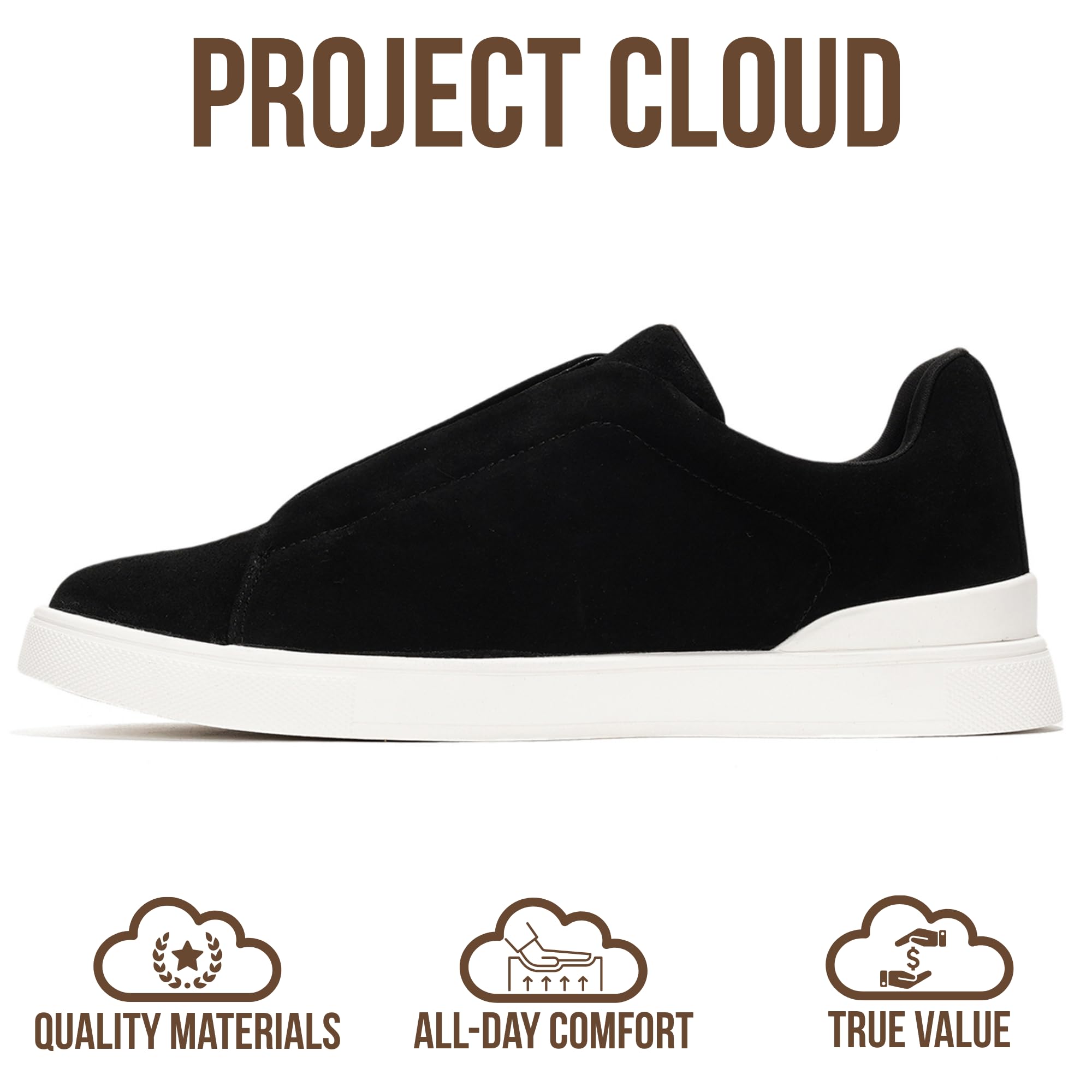 Project Cloud Men's | Slip-On Sneakers for Men | Memory Foam Insole | Lightweight | Non-Slip - Hudson