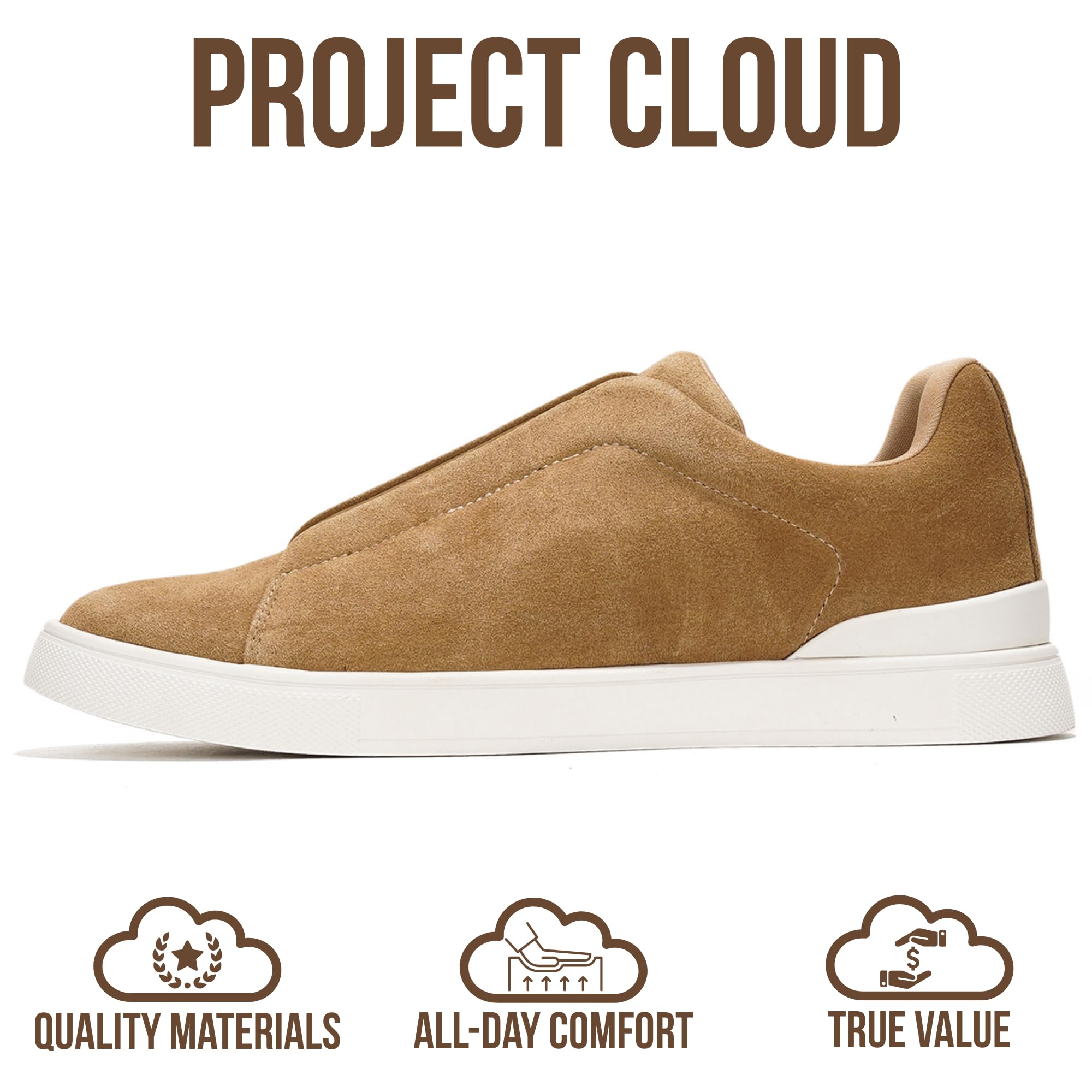 Project Cloud Men's | Slip-On Sneakers for Men | Memory Foam Insole | Lightweight | Non-Slip - Hudson