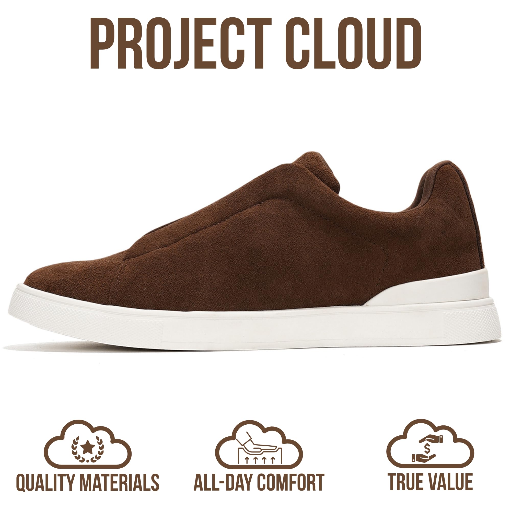 Project Cloud Men's | Slip-On Sneakers for Men | Memory Foam Insole | Lightweight | Non-Slip - Hudson