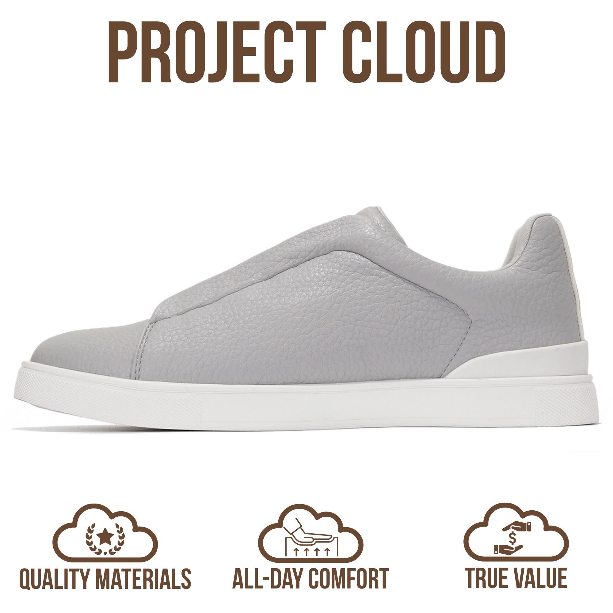 Project Cloud Men's | Slip-On Sneakers for Men | Memory Foam Insole | Lightweight | Non-Slip - Hudson
