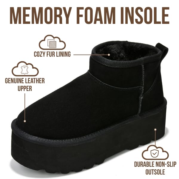 Project Cloud | "Huggy" 100% Genuine Suede Leather Ankle Boots for Women | Memory Foam | Lightweight | Non-Slip