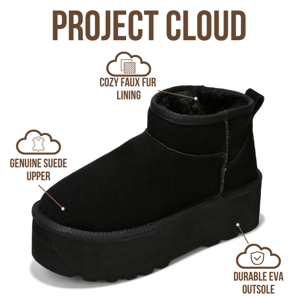 Project Cloud | "Huggy" 100% Genuine Suede Leather Ankle Boots for Women | Memory Foam | Lightweight | Non-Slip