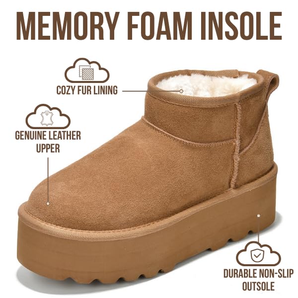 Project Cloud | "Huggy" 100% Genuine Suede Leather Ankle Boots for Women | Memory Foam | Lightweight | Non-Slip