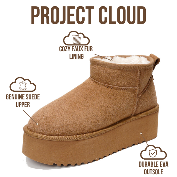 Project Cloud | "Huggy" 100% Genuine Suede Leather Ankle Boots for Women | Memory Foam | Lightweight | Non-Slip