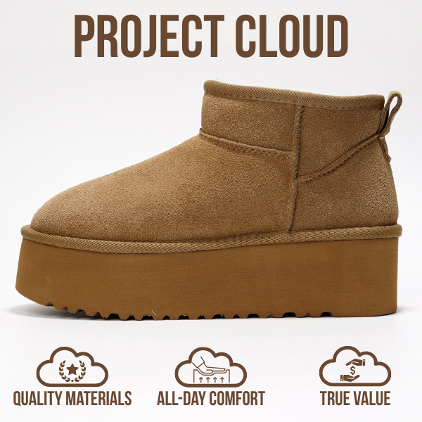 Project Cloud | "Huggy" 100% Genuine Suede Leather Ankle Boots for Women | Memory Foam | Lightweight | Non-Slip