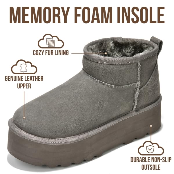 Project Cloud | "Huggy" 100% Genuine Suede Leather Ankle Boots for Women | Memory Foam | Lightweight | Non-Slip