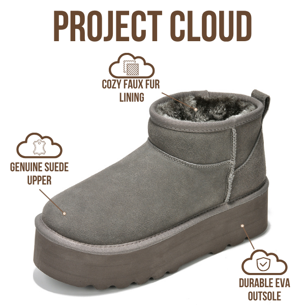 Project Cloud | "Huggy" 100% Genuine Suede Leather Ankle Boots for Women | Memory Foam | Lightweight | Non-Slip