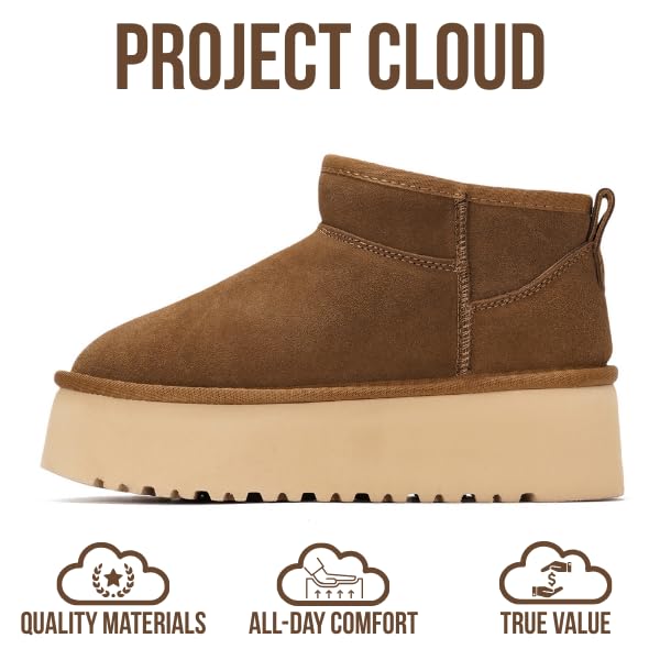 Project Cloud | "Huggy" 100% Genuine Suede Leather Ankle Boots for Women | Memory Foam | Lightweight | Non-Slip