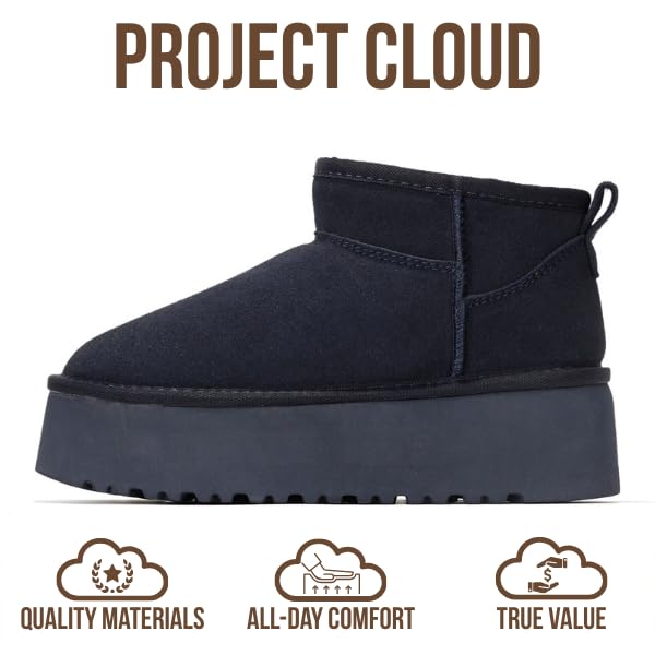 Project Cloud | "Huggy" 100% Genuine Suede Leather Ankle Boots for Women | Memory Foam | Lightweight | Non-Slip