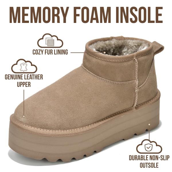 Project Cloud | "Huggy" 100% Genuine Suede Leather Ankle Boots for Women | Memory Foam | Lightweight | Non-Slip