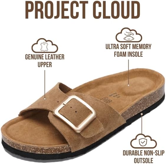 Project Cloud Women's | Genuine Leather Sandals for Women | Memory Foam | Lightweight | Non-Slip - Ibiza - Project Cloud - Sandals -Shop Project Cloud premium footwear Now!
