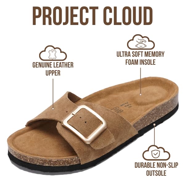 Project Cloud Women's | Genuine Leather Sandals for Women | Memory Foam | Lightweight | Non-Slip - Ibiza