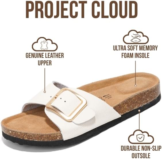 Project Cloud Women's | Genuine Leather Sandals for Women | Memory Foam | Lightweight | Non-Slip - Ibiza - Project Cloud - Sandals -Shop Project Cloud premium footwear Now!