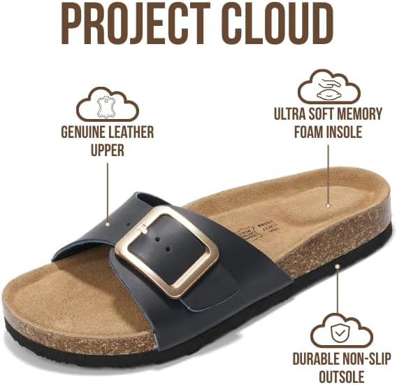 Project Cloud Women's | Genuine Leather Sandals for Women | Memory Foam | Lightweight | Non-Slip - Ibiza - Project Cloud - Sandals -Shop Project Cloud premium footwear Now!