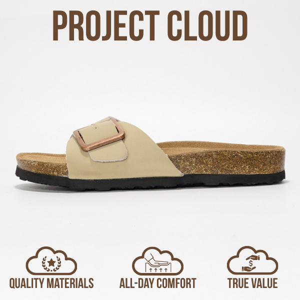 Project Cloud Women's | Genuine Leather Sandals for Women | Memory Foam | Lightweight | Non-Slip - Ibiza