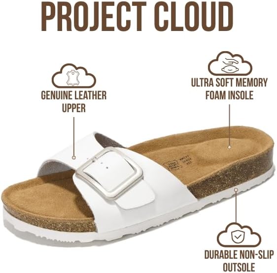 Project Cloud Women's | Genuine Leather Sandals for Women | Memory Foam | Lightweight | Non-Slip - Ibiza - Project Cloud - Sandals -Shop Project Cloud premium footwear Now!