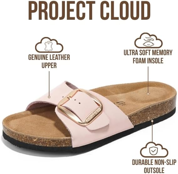 Project Cloud Women's | Genuine Leather Sandals for Women | Memory Foam | Lightweight | Non-Slip - Ibiza - Project Cloud - Sandals -Shop Project Cloud premium footwear Now!