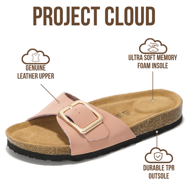Project Cloud Women's | Genuine Leather Sandals for Women | Memory Foam | Lightweight | Non-Slip - Ibiza