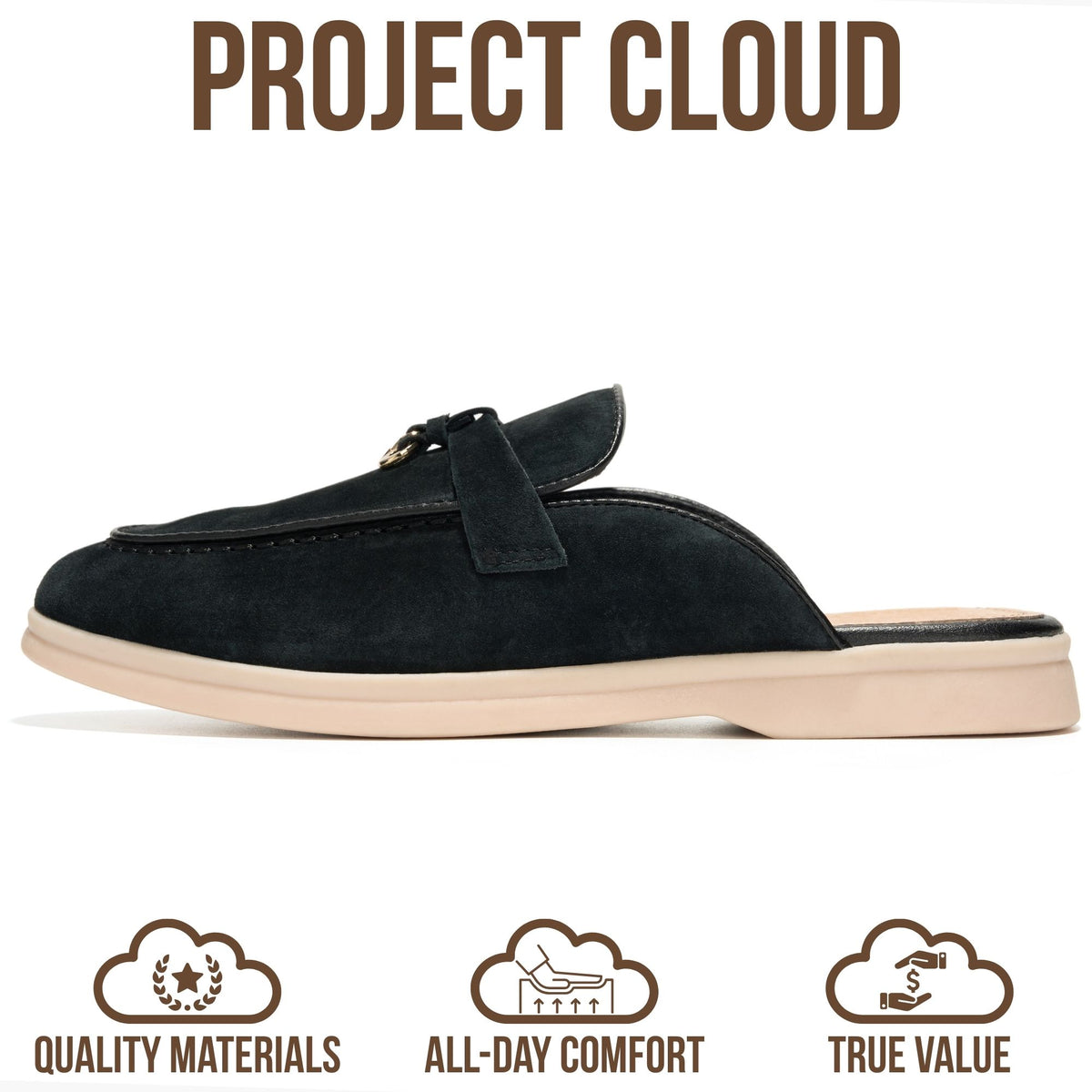 Project Cloud Women's | 100% Genuine Leather Mules | Memory Foam Insole | Lightweight | Non-Slip - Illustrious