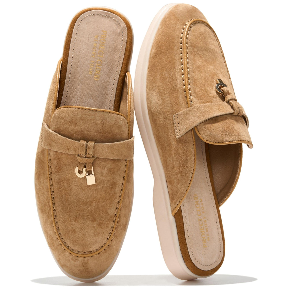 Project Cloud Women's | 100% Genuine Leather Mules | Memory Foam Insole | Lightweight | Non-Slip - Illustrious