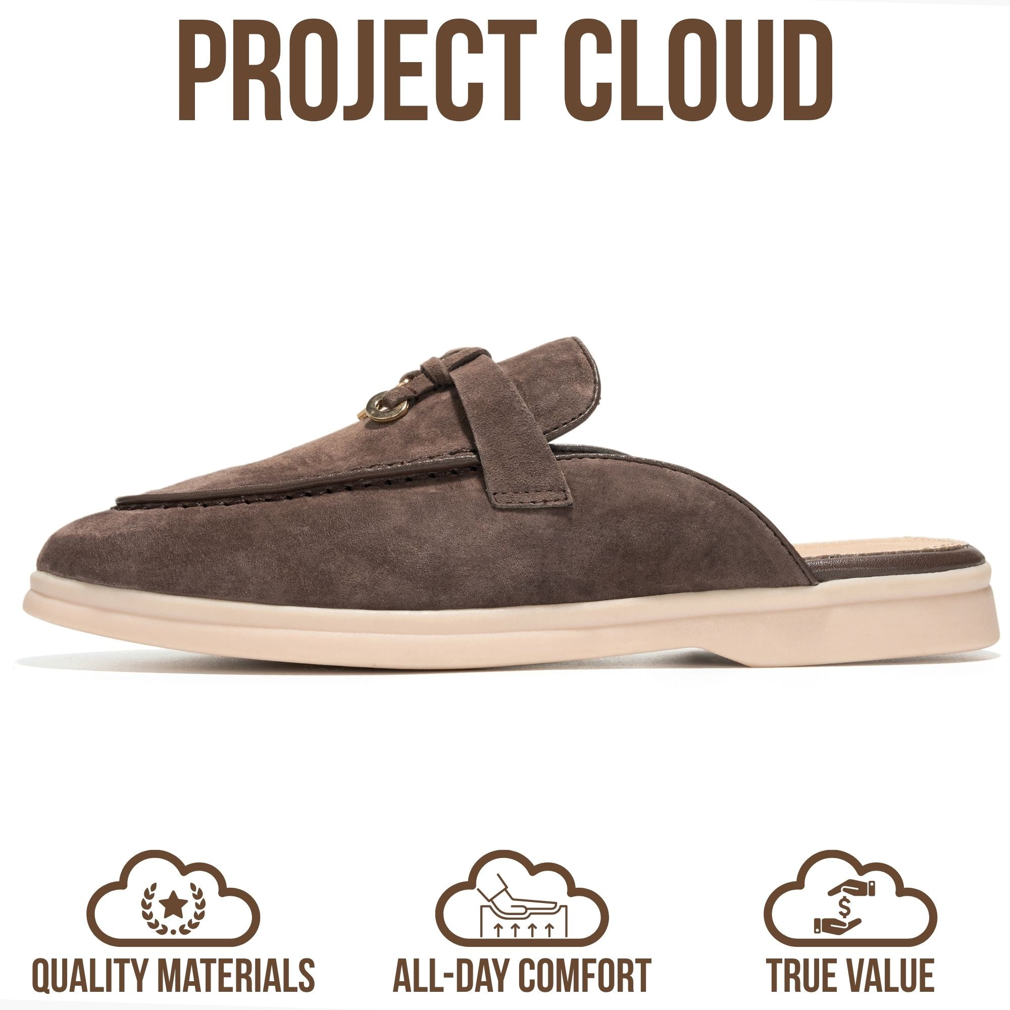 Project Cloud Women's | 100% Genuine Leather Mules | Memory Foam Insole | Lightweight | Non-Slip - Illustrious