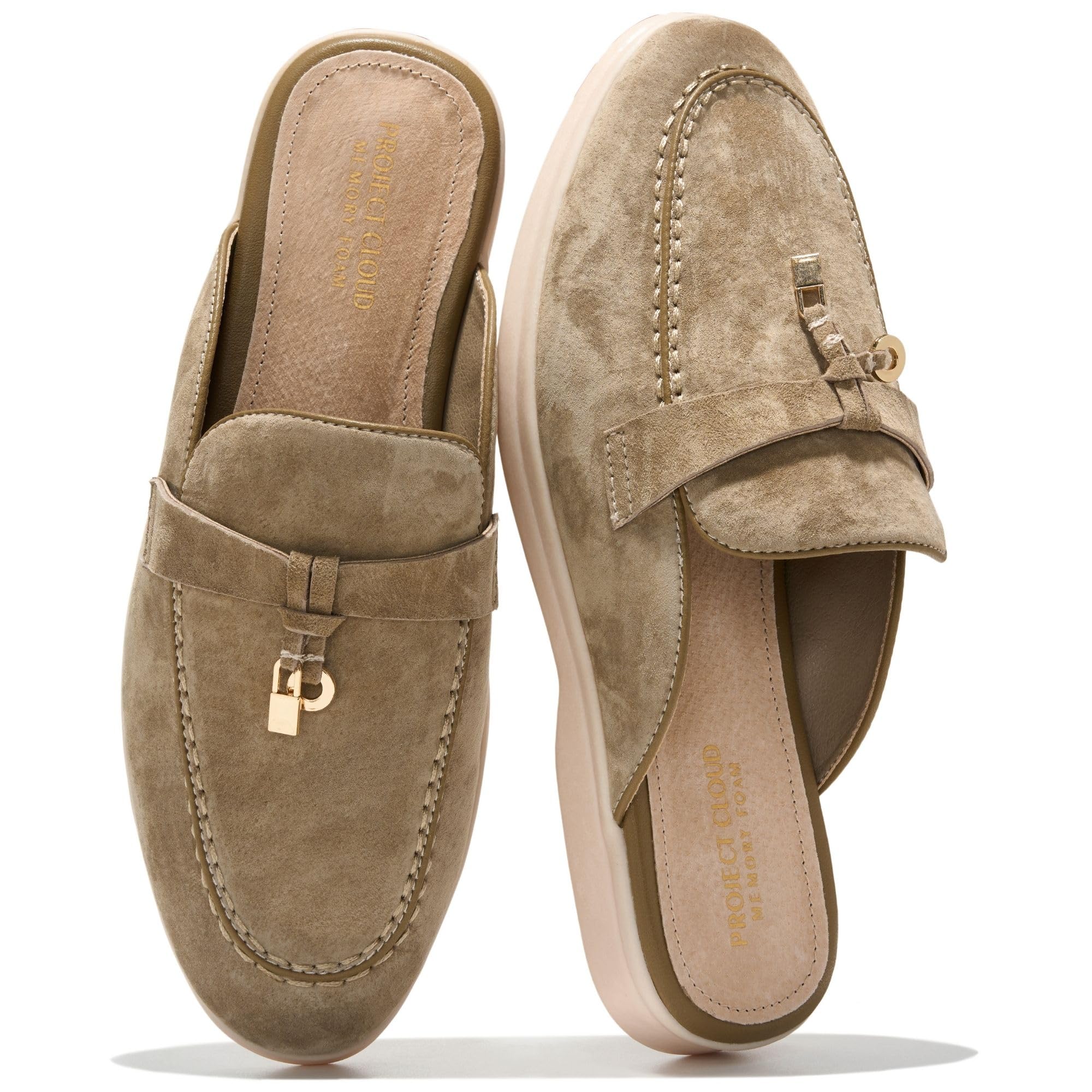 Project Cloud Women's | 100% Genuine Leather Mules | Memory Foam Insole | Lightweight | Non-Slip - Illustrious
