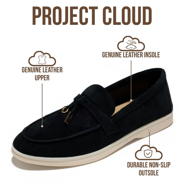 Project Cloud Women's | Moccasins Penny Loafers for Women | Genuine Leather | Memory Foam | Lightweight | Non-Slip - Iris - Project Cloud - Loafers -Shop Project Cloud premium footwear Now!