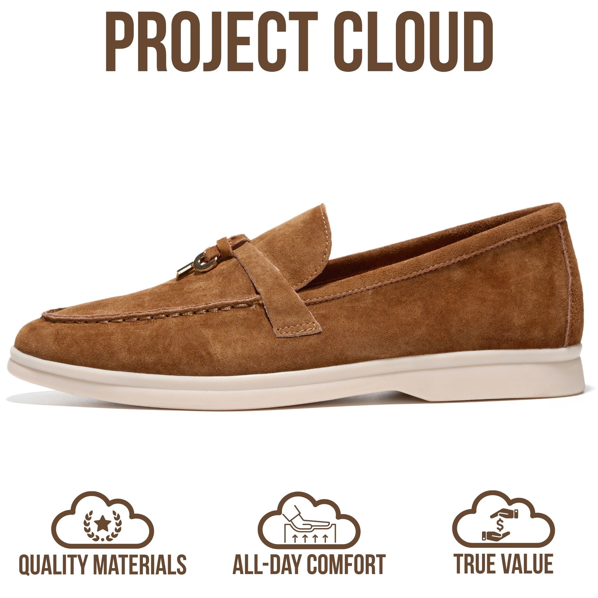 Project Cloud Women's | Moccasins Penny Loafers for Women | Genuine Leather | Memory Foam | Lightweight | Non-Slip - Iris